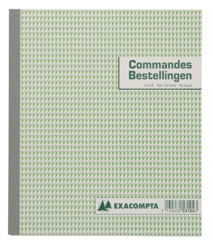 Carnet de commandes autocopiant Exacompta 53104X Bilingue NL/FR Blanc, vert 18 x 21 cm 25 feuilles