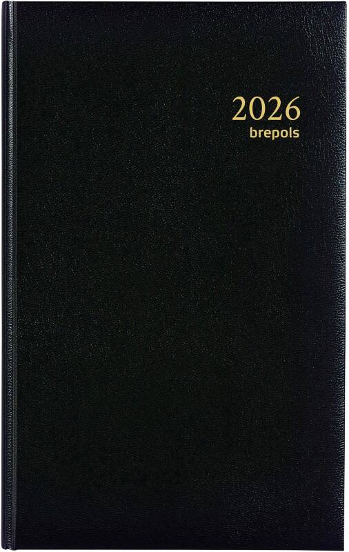 Agenda Brepols Brefix Lima 2026 A5 1 Jour par page Allemand, Anglais, Français, Italien, Espagnol Noir 0,016,1256,01,6,0