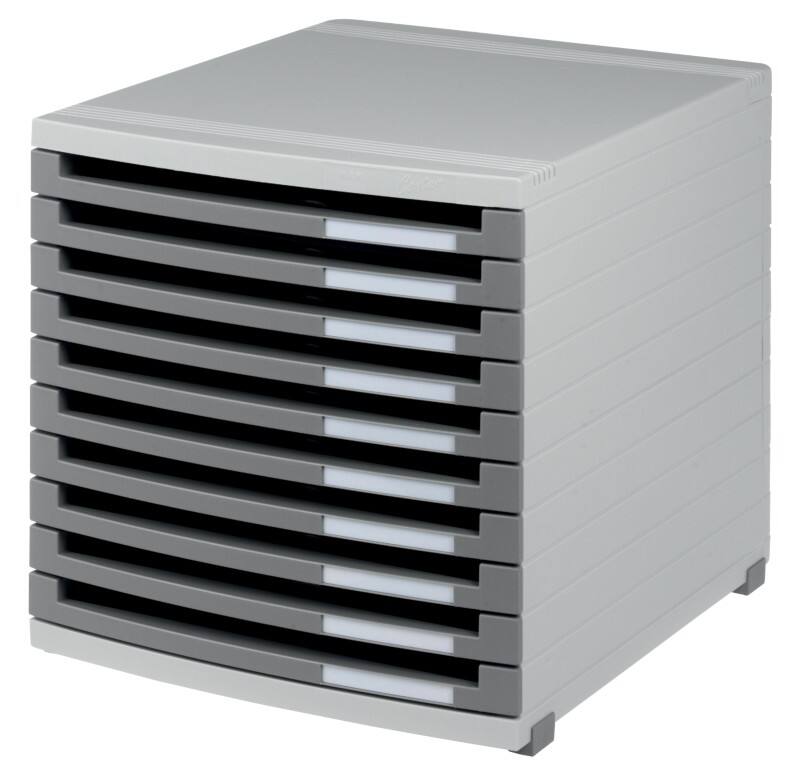 Armoire à tiroirs HAN SUITE Plastique Gris, Gris Clair 10 Tiroirs 30 x 38,2 x 30,7 cm B4