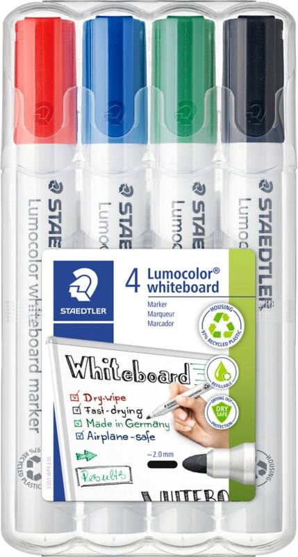 Marqueur pour tableau blanc STAEDTLER Lumocolor 351 Assortiment Moyen Ogive - 2 mm 4 Unités