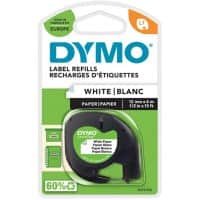 Ruban d’étiquettes Dymo D1 S0721510 / 91200 LetraTag d’origine Autocollant Blanc 12 mm x 4 m