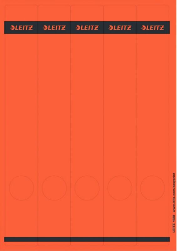 Étiquettes adhésive de dos imprimables PC Leitz 1688 longue pour classeurs à levier Leitz 1050 rouge 39 x 285 mm 125 unités