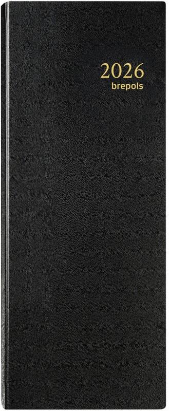 Agenda Brepols Saturnus 2026 1 Jour sur 2 pages Néerlandais, Allemand, Anglais, Français Noir 0,101,1345,01,6,0