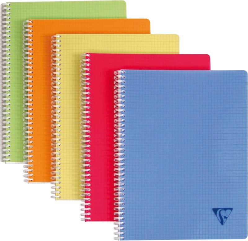 Cahier Clairefontaine Linicolor A5+ Quadrillé Reliure en spirale Polypropylène Assortiment 100 Pages 50 Feuilles