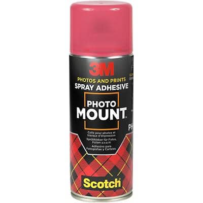 Colle aérosol 3M Scotch PhotoMount Transparent Permanent après Séchage 400 ml
