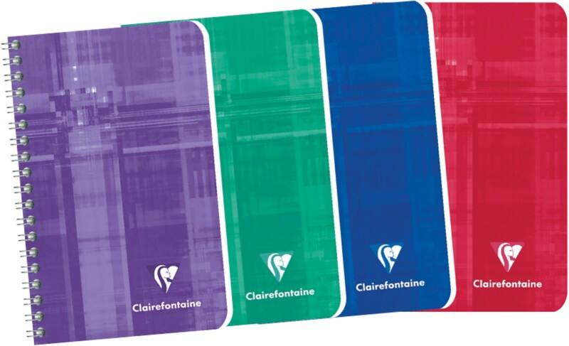 Cahier à spirales Clairefontaine Spécial Quadrillé Reliure en spirale Carton laminé Blanc  100 Pages