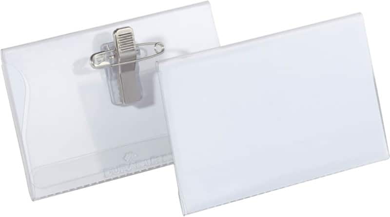 Badge nominatif DURABLE avec Pince combi 810119 9 x 5,6 cm 50 Unités