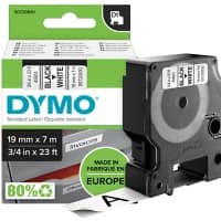 Ruban d'étiquettes DYMO D1 Authentique 45803 S0720830 Autocollantes Noir sur Blanc 19 mm x 7 m