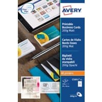 Cartes de visite AVERY Zweckform Quick and Clean 200 g/m² Blanc 25 Feuilles de 10 Unités