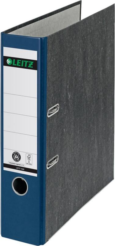 Classeur à levier Leitz Large 180° A4 82 mm Bleu 2 Anneaux 1080 Carton Effet Marbre Portrait