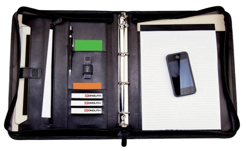 Conférencier Monolith Zip A4 Cuir Noir 2924