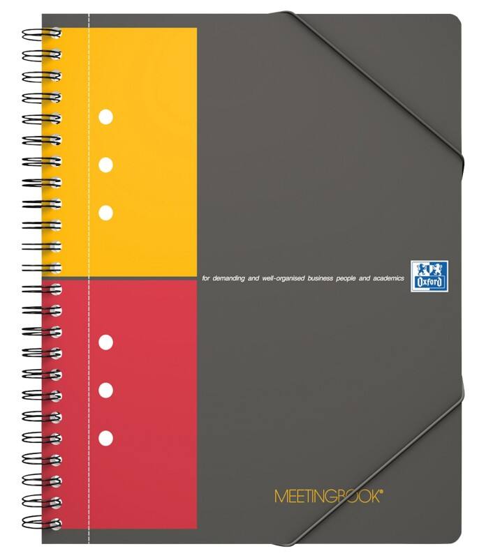 Bloc à spirales OXFORD International A5+ Quadrillé Reliure spirale PP (Polypropylène) Noir 160 Pages 80 Feuilles