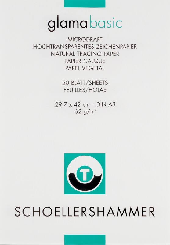 Papier traceur SCHOELLERSHAMMER A3 Transparent 60 g/m² Mat 50 Feuilles