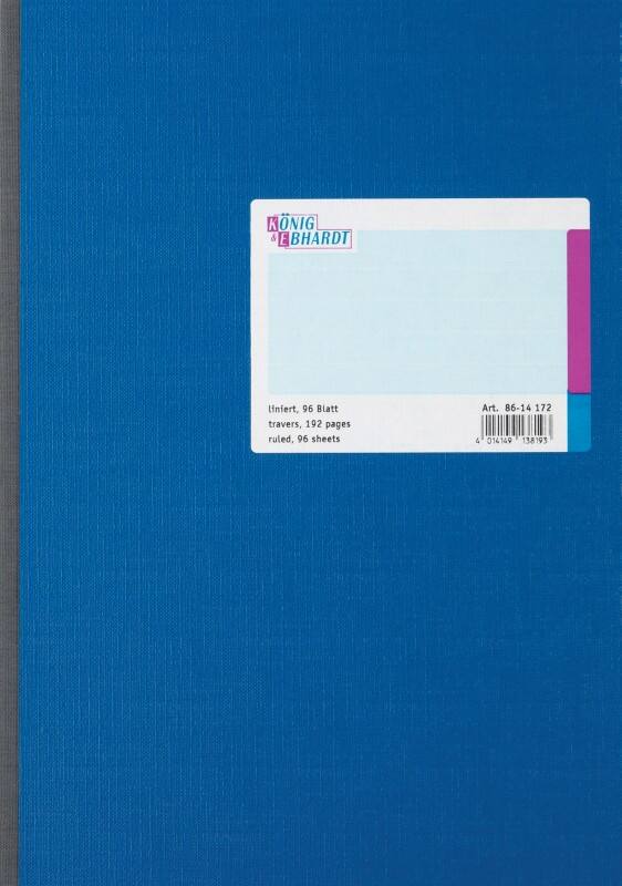 Livre de compte König & Ebhardt Bleu A4 21 x 29,7 cm 96 Feuilles