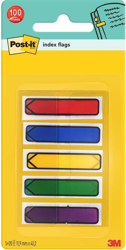 Index Post-it 684-ARR1 Assortiment 11,9 x 43,2 mm 20 x 5 unités