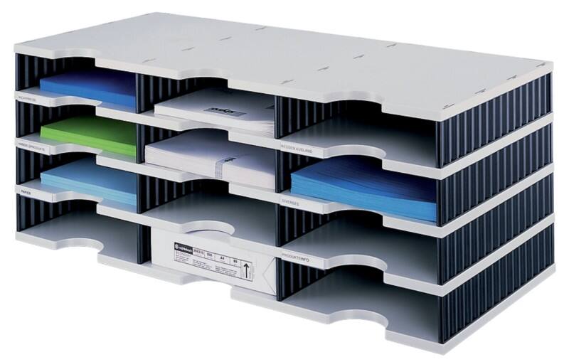 Trieur à courrier Styro Gris, noir C4 12 compartiments