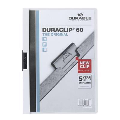 Farde à clip DURABLE Duraclip A4 Blanc Polypropylène Dos : 6 mm