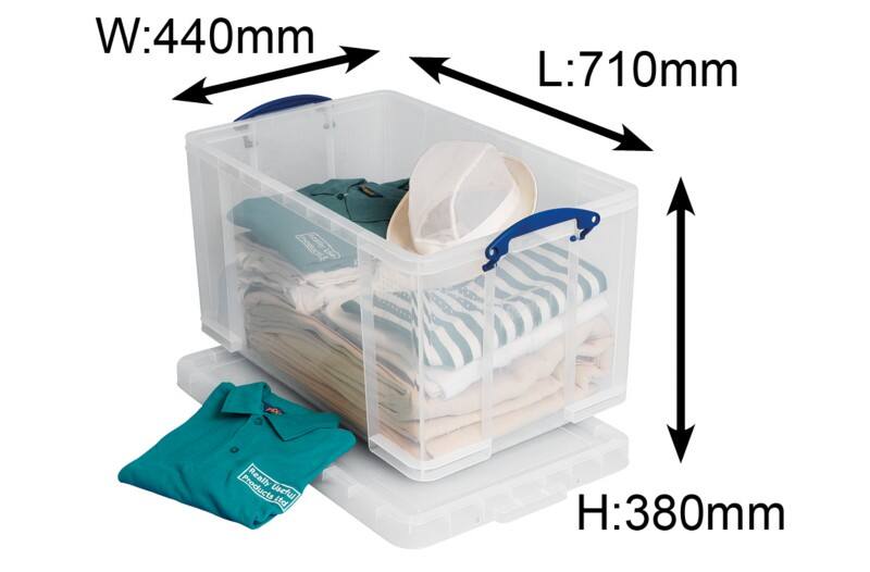 Boîte de rangement Really Useful Box Plastique 84 L Transparent 44 x 71 x 38 cm