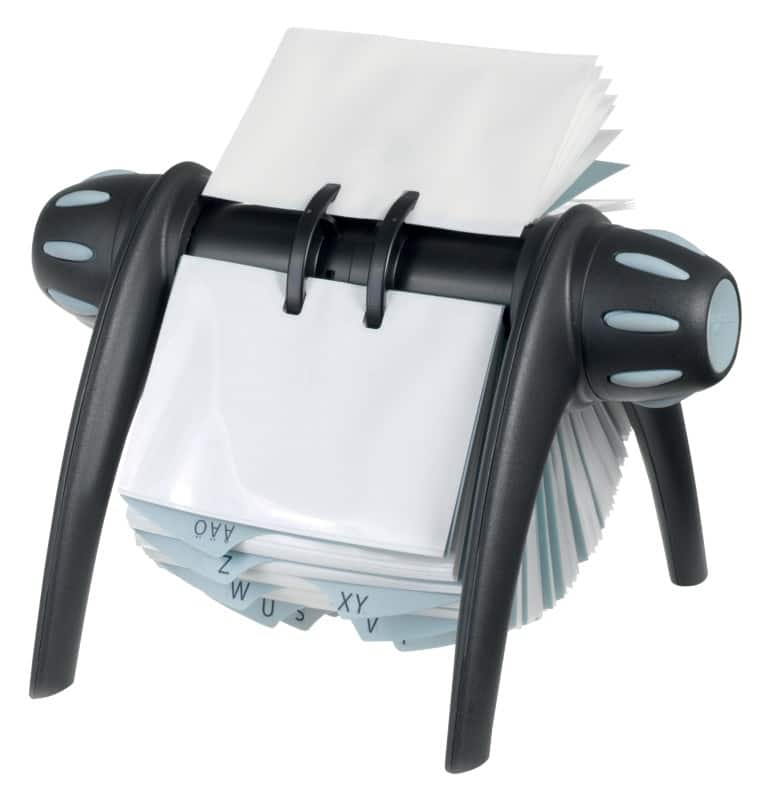 Fichier rotatif DURABLE Visifix Flip Noir, gris 400 cartes de visite 21,5 x 18,5 x 12 cm