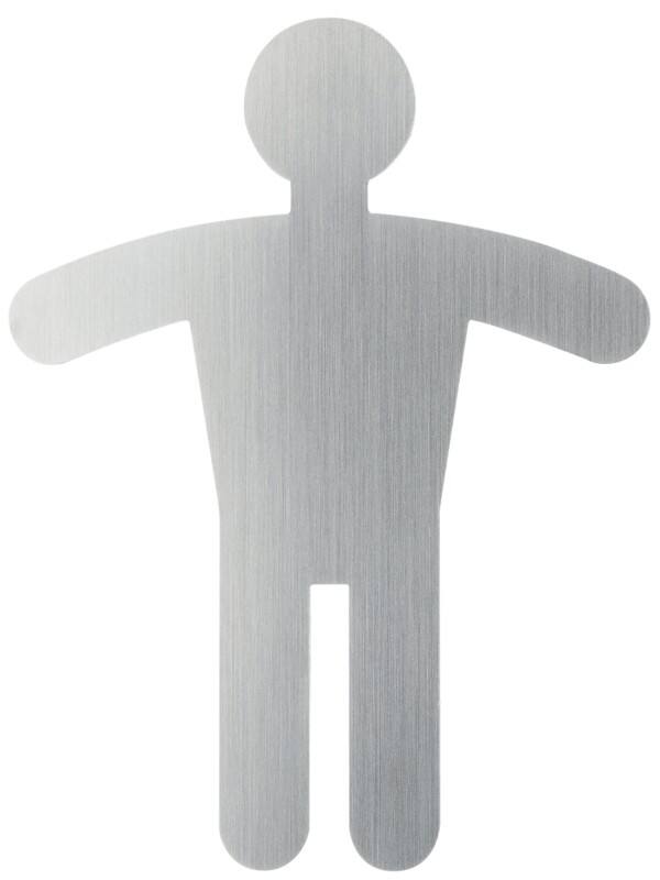 Panneau DURABLE Toilettes Messieurs Adhésif Acier inoxydable 9 x 12 cm