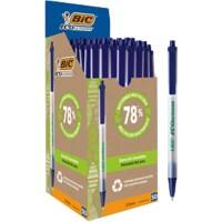 Stylo-bille BIC Ecolutions Clic Stic Rétractable Bleu 0,4 mm Moyen Bille 62% Recyclé 50 Unités