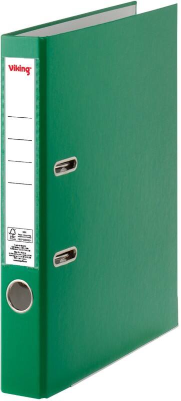 Classeur à levier Viking Étroit A4 50 mm Vert foncé 2 Anneaux Plastique Mat Portrait