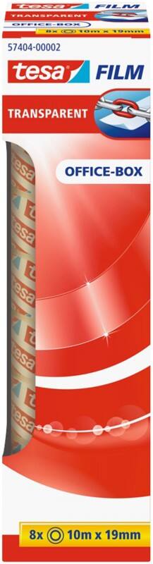 Ruban adhésif tesa tesafilm Office-Box 57404 Transparent 19 mm (L) x 10 m (L) PP (Polypropylène)  8 Rouleaux