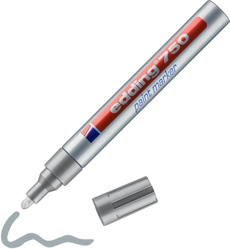 Marqueur peinture edding 750 Permanent Argent Moyen Ogive 2 - 4 mm Résistant à l'eau