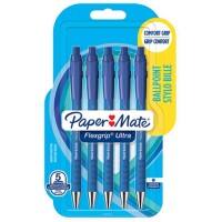 Stylo-bille Papermate FlexGrip Ultra Bleu Moyenne 1 mm 5 Unités