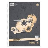 Cahier à spirale Ursus Gris foncé A4 Couverture en papier Quadrillé 80 feuilles