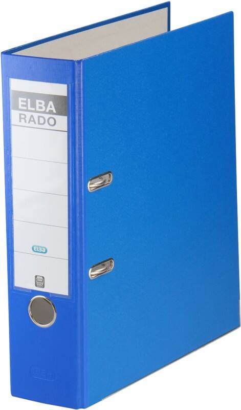 Classeur à levier ELBA Large Rado Brilliant A4 80 mm Bleu 2 Anneaux 100022612 Plastique