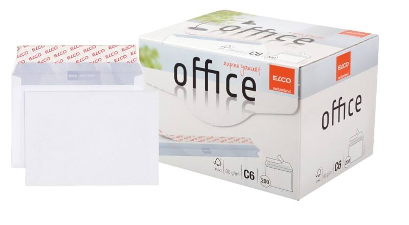 Enveloppes Elco Office Sans fenêtre C6 162 (l) x 114 (h) mm Bande adhésive Blanc 80 g/m² 200 Unités