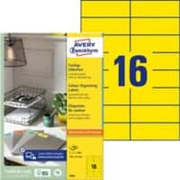 Étiquettes universelles Avery 3455 Jaune 105 x 37 mm Rectangulaire 100 feuilles de 16 étiquettes