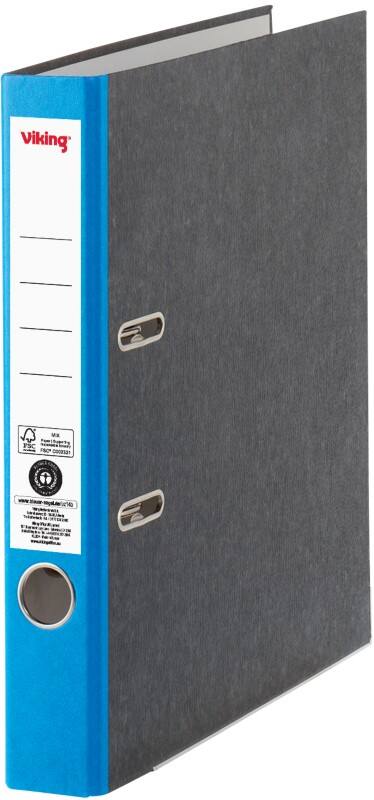 Classeur à levier Viking Étroit A4 50 mm Bleu foncé, noir 2 Anneaux Carton Effet Marbre Portrait