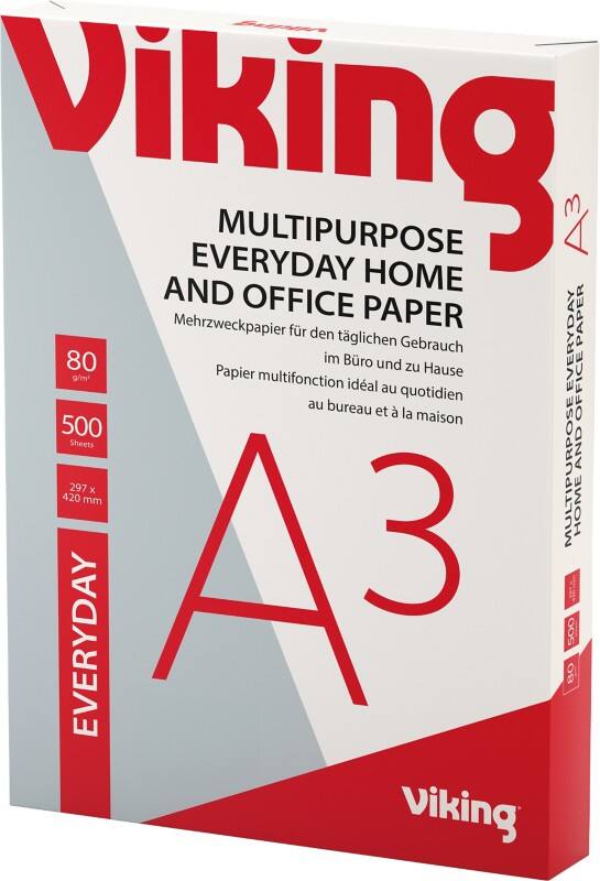Papier imprimante Everyday A3 Viking Blanc 80 g/m² Lisse 500 Feuilles