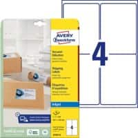 Étiquettes universelles AVERY Zweckform J8169-25 QuickDry Blanc A4 99,1 x 139 mm 25 Feuilles de 4 Étiquettes