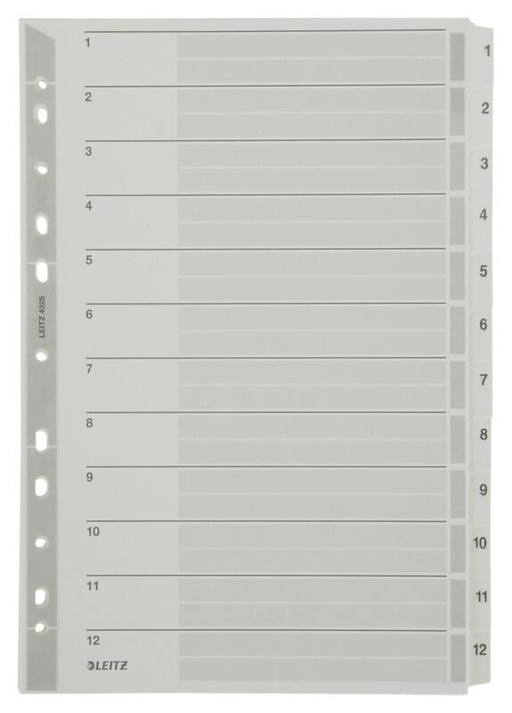 Intercalaires Leitz 160 g/m² A4 12 intercalaires