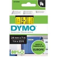 Ruban d’étiquettes Dymo D1 S0720980 / 53718 d’origine Autocollantes Noir sur jaune 24 mm x 7 m