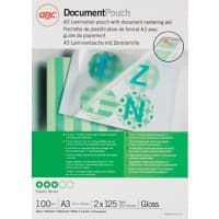 Pochette de plastification Document GBC A3 Brillant 125 microns (2 x 125) Transparent 100 Unités