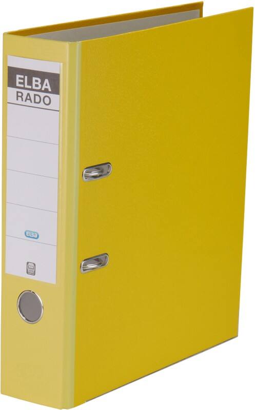 Classeur à levier ELBA Large Rado Brilliant A4 80 mm Jaune 2 Anneaux 100022613 Plastique