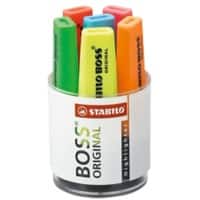 Surligneur STABILO BOSS ORIGINAL Assortiment  Large Biseautée 2 - 5 mm Rechargeable 6 Unités