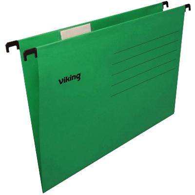 Dossiers suspendus Viking A4 Vert Carton recyclé Entraxe 330 mm Fond V 25 Unités