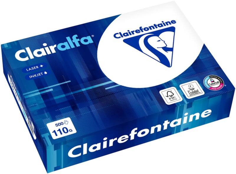Papier imprimante Clairalfa A4 Clairefontaine Blanc 110 g/m² Lisse 500 Feuilles