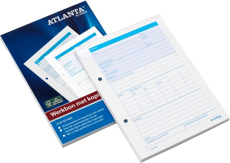Bon de travail Djois Atlanta Texte néerlandais A5 14,8 x 21 cm 50 Feuilles