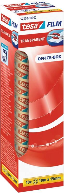 Ruban adhésif tesa tesafilm Office-Box 57370 Transparent 15 mm (L) x 10 m (L) PP (Polypropylène)  10 Rouleaux