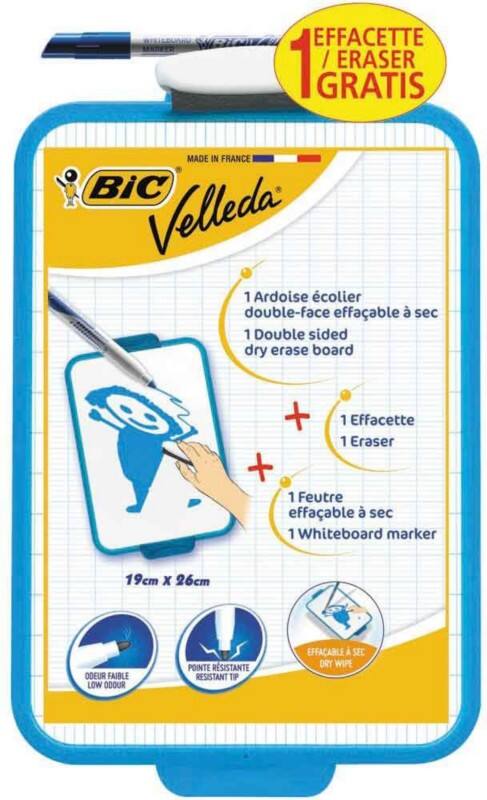 Tableau blanc BIC Montage mural Non Magnétique Émail Double face 26 (L) x 19 (H) cm