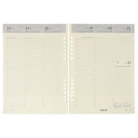 Recharge agenda Brepols A5 1 Semaine sur 2 pages 2026 Crème