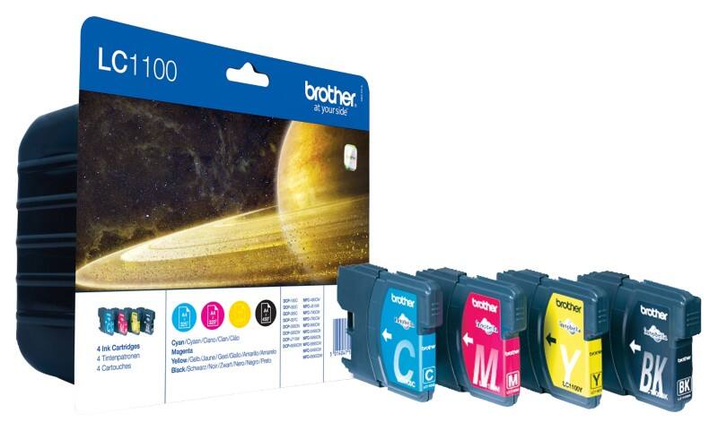 Cartouche jet d'encre Brother LC1100 D'origine Noir, cyan, magenta, jaune Multipack 4 Unités