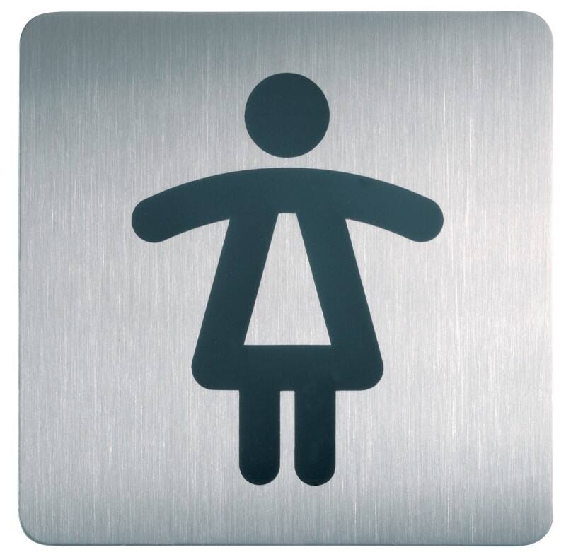 Pictogramme DURABLE WC femmes Adhésif Acier inoxydable 15 x 15 cm