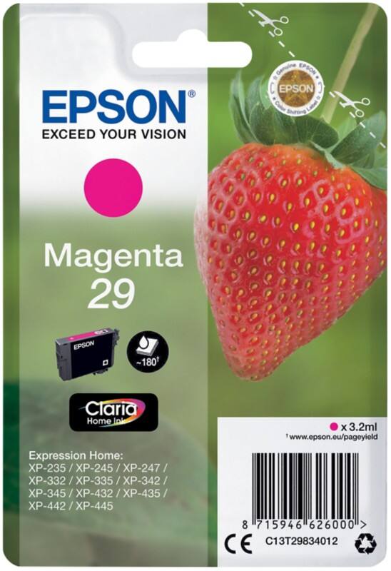 Cartouche jet d'encre Epson 29 D'origine C13T29834012 Magenta